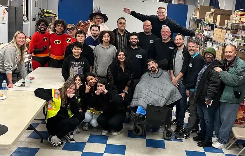 Davis Heating and Air team group photo during Cherry Hill community service event