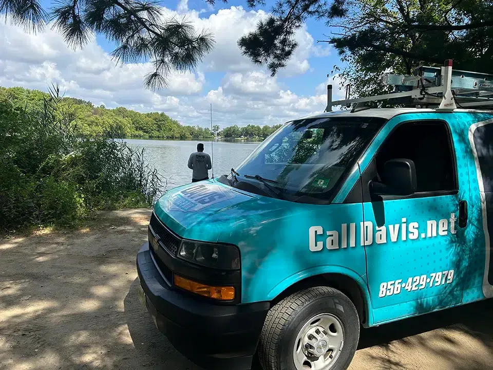 davis heating and air truck by lake in Delran