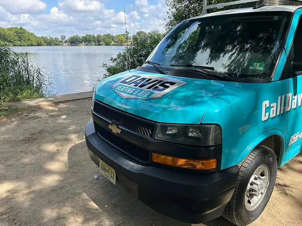 davis heating and air truck by lake in Delran