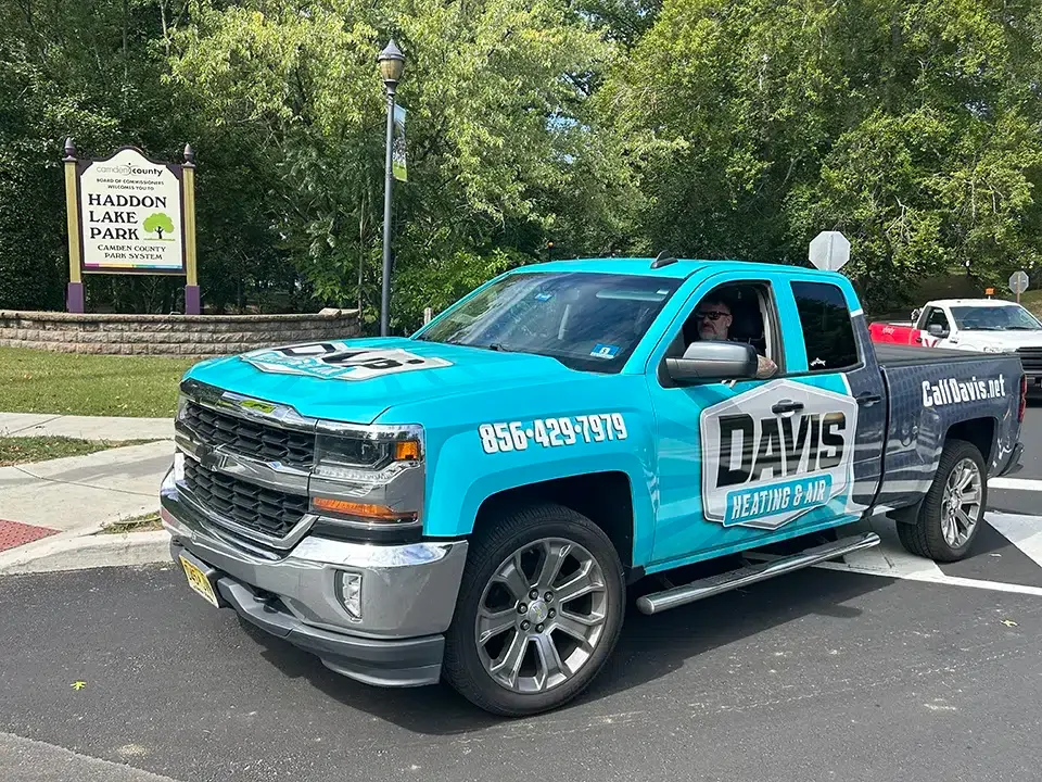 Davis Heating & Air truck in Haddon Heights.
