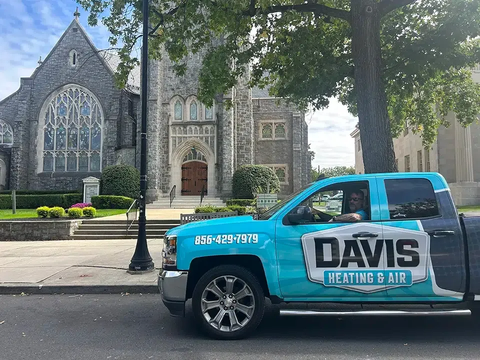 Davis Heating & Air truck in Haddonfield.
