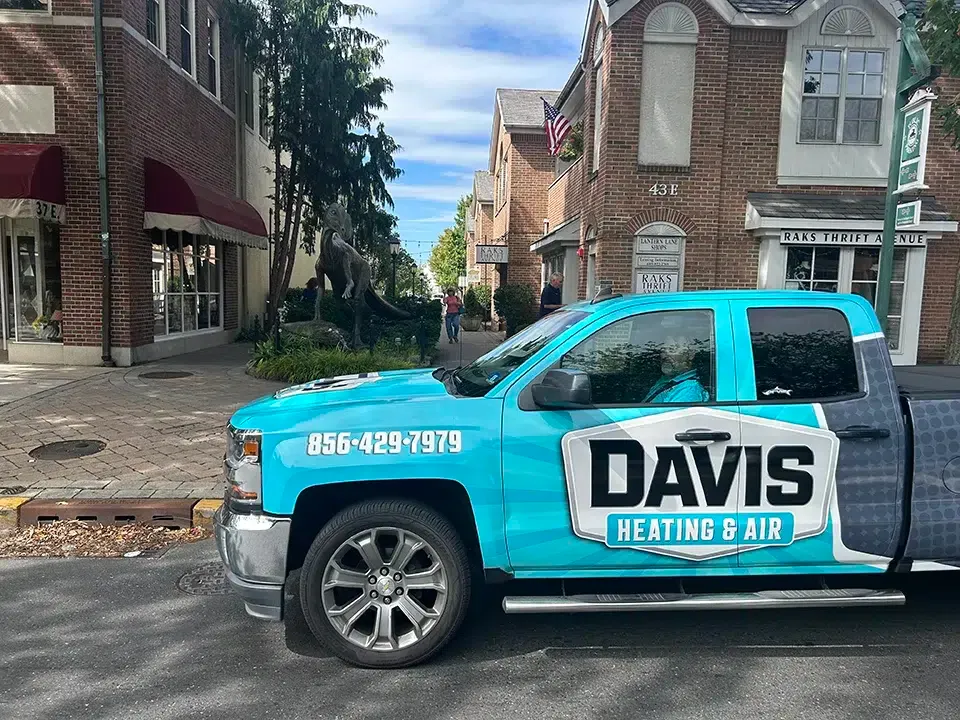 Davis Heating & Air truck in Haddonfield.