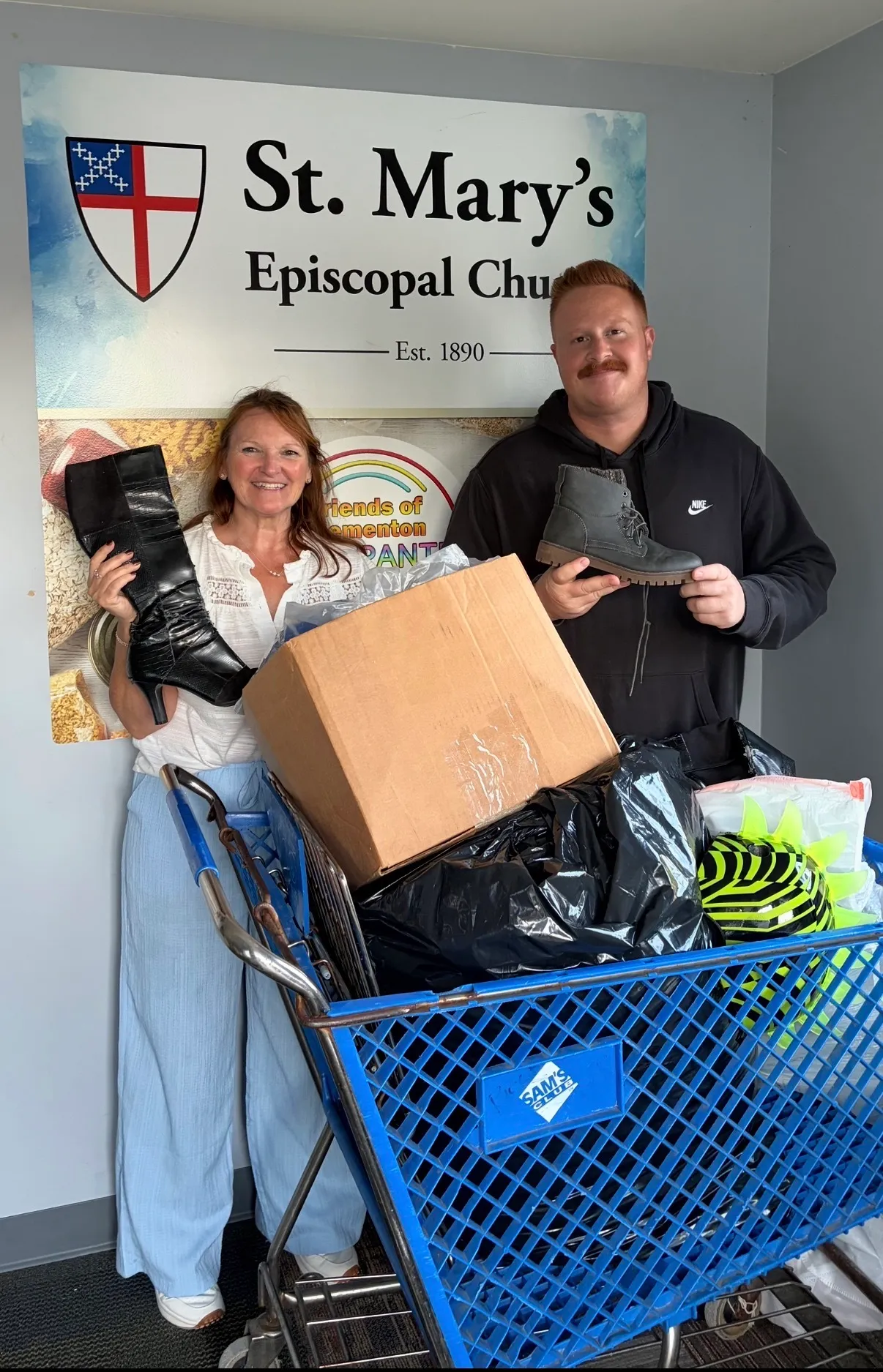 Sneaker drive donations dropped off at St. Mary’s Episcopal Church and the Friends of Clementon Food Pantry