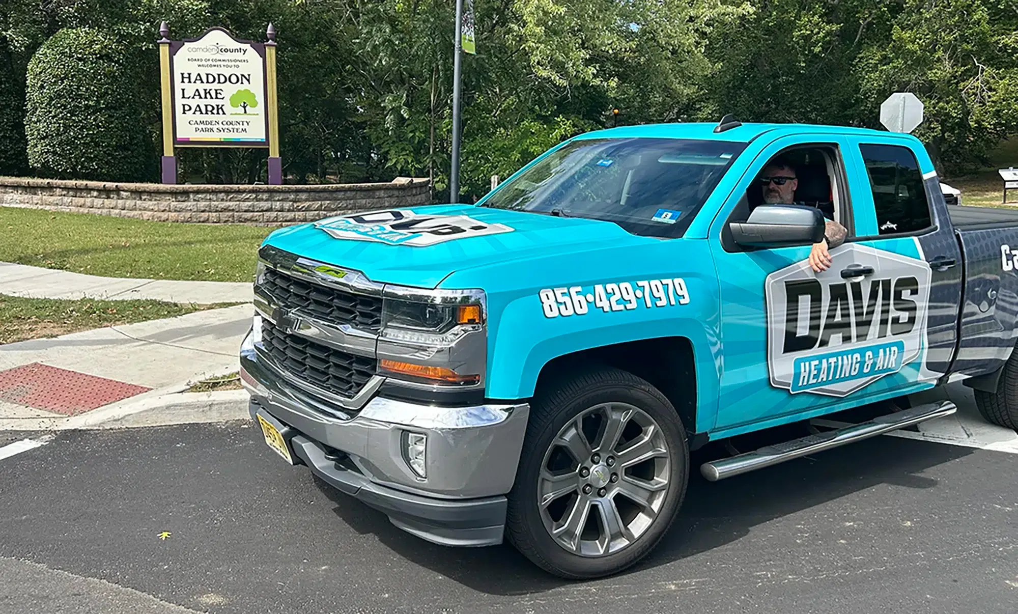 Davis Heating & Air truck in Haddon Heights.